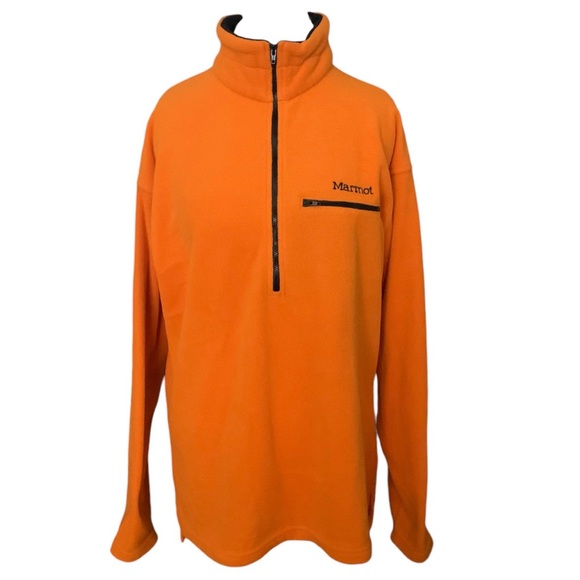 Marmot Men’s Fleece Half Zip Pullover Jacket Sunset Orange Size XL - Picture 2 of 7